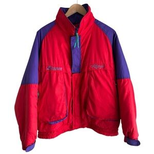 Vintage 80s 90s Snap On Racing Jacket XL Red Retro Puffer Coat Full Half Zip GUC